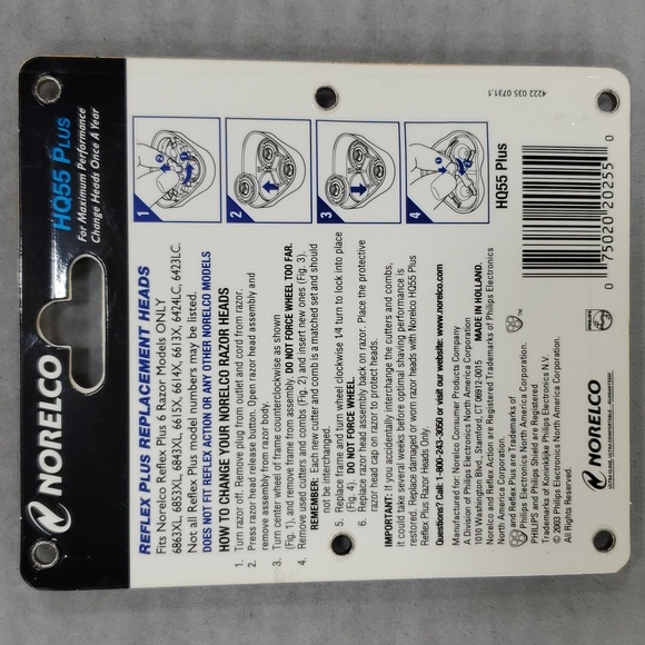 Norelco Reflex Plus 6 replacement heads for Reflex Plus 6 razor models only - Picture 2 of 4